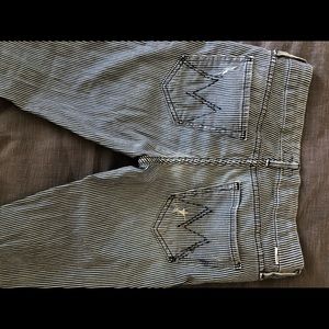 MOTHER blue & white stripe denim size 27